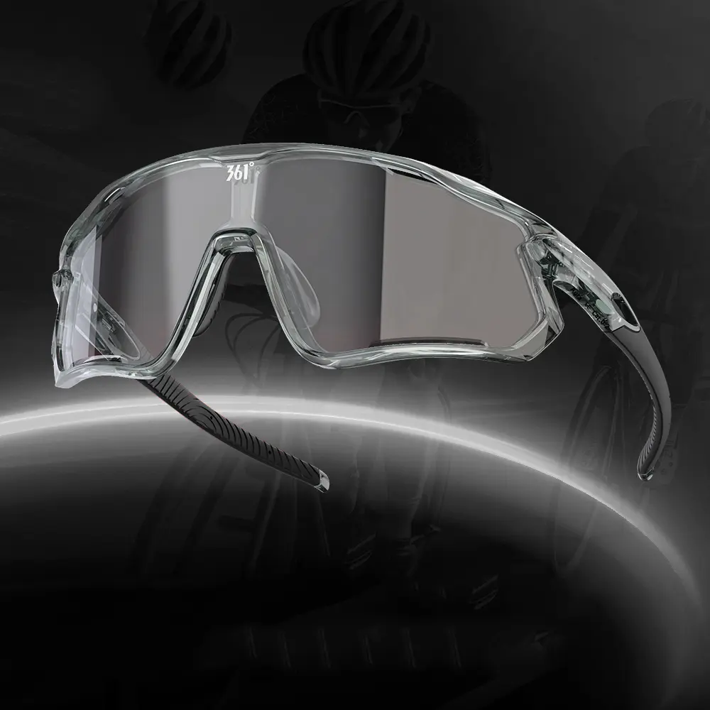 361° Unisex Photochromic Polarized Safety Sunglasses with UV400 Protection - Shield Design, Ideal for Cycling Gear, Mountain Biking, Fishing, Sports Eyewear for Outdoor Activities, Unisex Fit