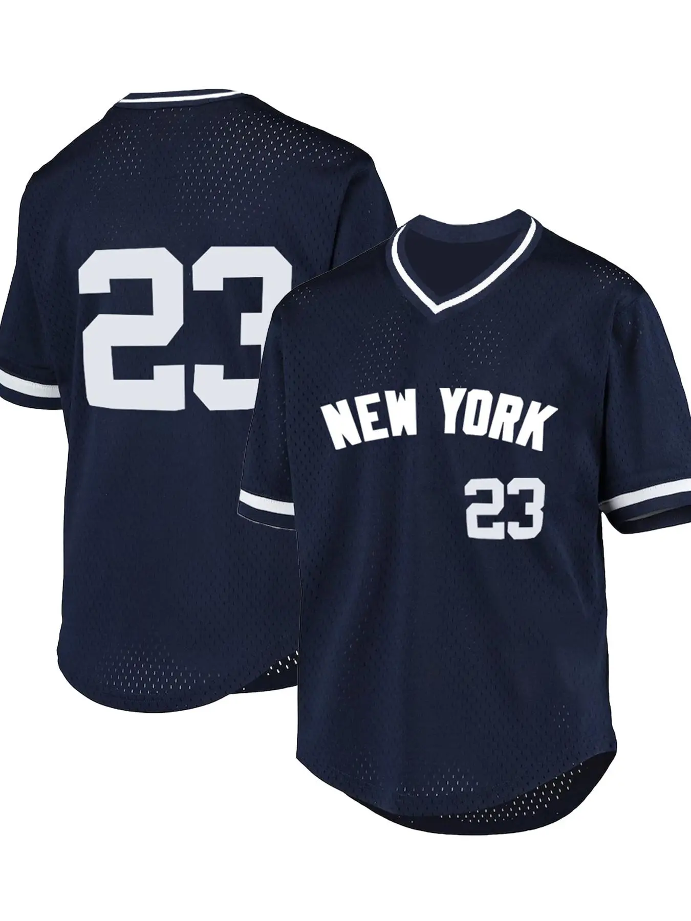 Men's Letter & Number Embroidered Striped-Trim Baseball Jersey, Breathable V-Neck Short-Sleeve Sports Shirt for Training and Competition, Athletic Tops