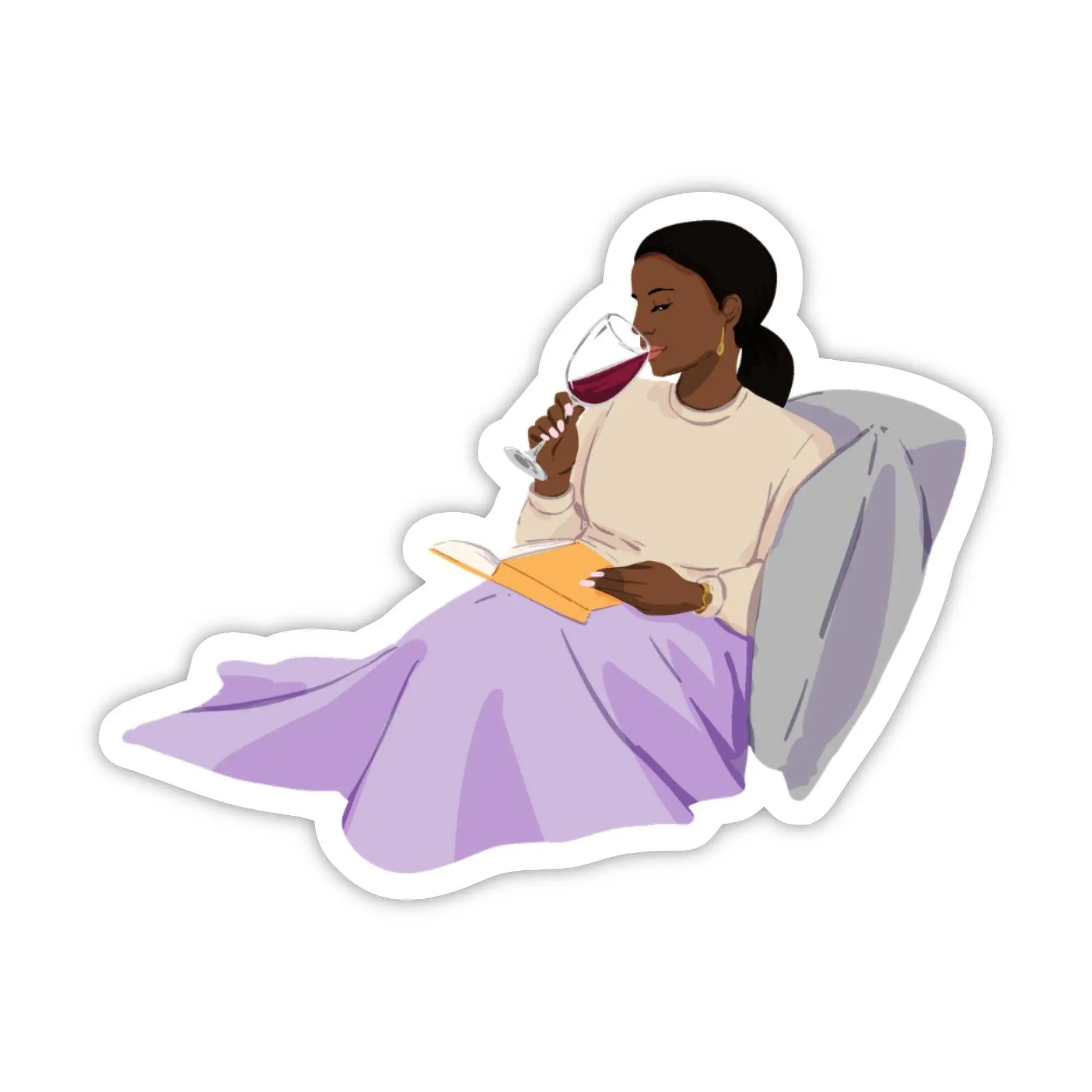 Book and Wine Sticker
