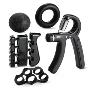5 Pack Hand Grip Strengthener Kit – Adjustable Resistance Forearm Trainer, Grip Strength Trainer for Home Gym, Office, Travel & Rehabilitation