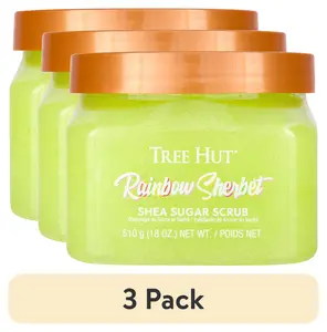 (3 Pack) Tree Hut Rainbow Sherbet Shea Butter Sugar Body Scrub, 18 Oz Naterra International Inc.