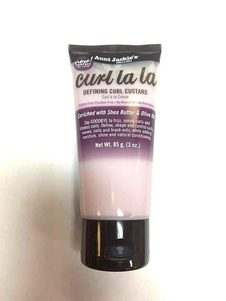 Aunt Jackie's Curl La La Defining Custard - Hydrating Leave-In Moisturizer & Conditioning Treatment for Afro Curly Style Hair & Coils, 3oz (Boosts Moisture, Hydration, Curves Done Right), Curly Hair, Moisturizing, Natural Curls, Definition, Textured Hair