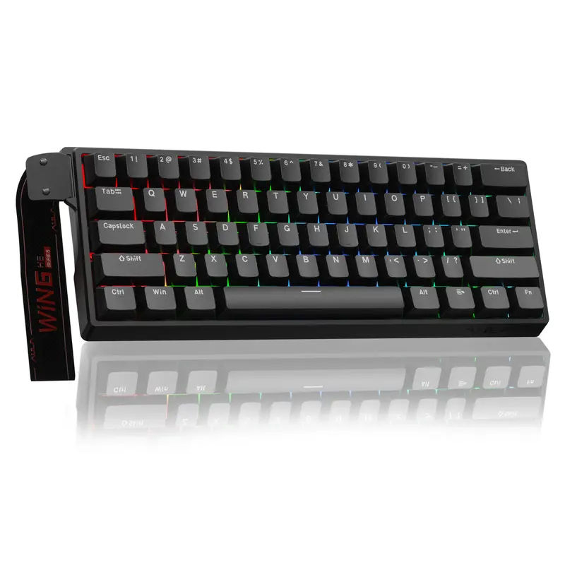 AULA WIN60/68 HE Magnetic Switch Lighted Mechanical Gaming Keyboard - 60% Hall Effect, 0.01mm Adjustable Actuation Rapid Trigger, 8000Hz Low Latency Polling Rate, RGB Wired PC Accessories for Gamers, Coders, Windows PCs, with User Manual, Lighted Mechanic