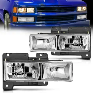 Nilight Headlight Assembly Compatible with 1988 1989 1990 1991 1992 1993 1994 1995 1996 1997 1998 C/K GMC Sierra Blazer Yukon 1994-1999 Tahoe Pickup Headlamp Replacement