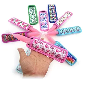 6pcs Neoprene Ice Pop Sleeves, Cartoon Patterned Popsicle Holders, Leak Proof, Non-Food Contact, Ideal for Holidays, Ice Pop Protection Bag