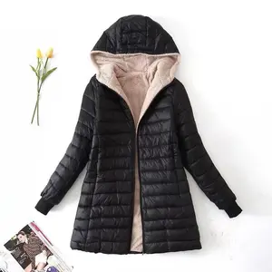 Zipper fluffy hooded jacket, autumn and winter casual warm long sleeved jacket, women's clothing
