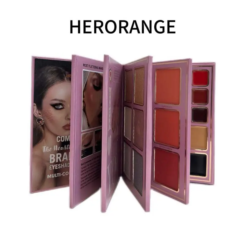 BY[78-Color All-in-One Makeup Palette Book]- Folding Portable Kit | 48 Eye Shadows, 6 Highlighters, 6 Blushes, 12 Lipsticks | Matte & Shimmer for Professional & Stage Makeup | Travel Makeup Gift Set