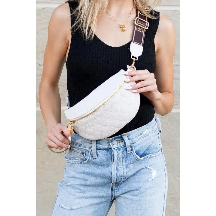 Myra Quilted Leather Crescent Sling Bag