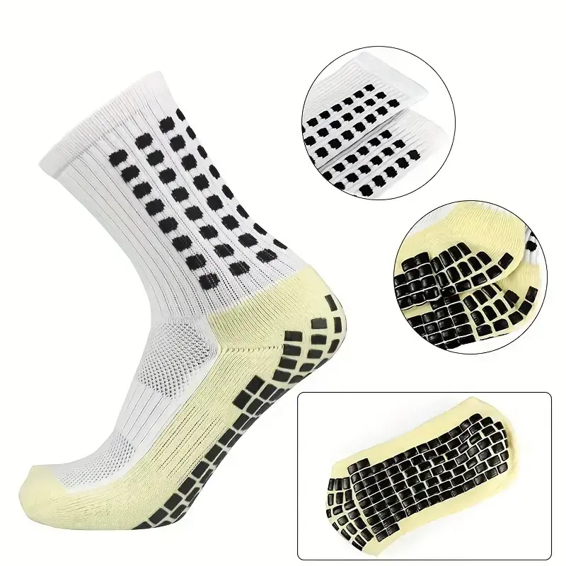 3/6/10 Double Men's Elite Football Socks, Breathable Mat, Anti slip Silicone Grip, Mid calf Professional Training, Football Match, Fitness Stability and ComfortRAIMENTRY 3/6/10 Double Men's Elite Football Socks, Breathable Mat, Anti slip Silicone Grip, Mid calf Professional Training, Football Match, Fitness Stability and ComfortRAIMENTRY