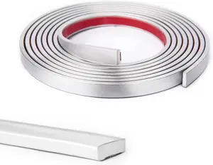 Art3D 10 Ft Peel and Stick Flexible Vinyl Molding Trim for Wall Tile Edges, Kitchen Backsplash, Mirrior Frame in Silver Art3d