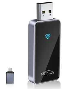 A Wireless CarPlay Adapter for iPhone,Zinc Alloy and Tempered Glass Edition,That Converts A Wired Connection to Wireless,Compatible with iPhone 6 and later (iOS 10+), And have USB-A to USB-C Adapter. Plug And Play,Stable Operation, And Zero Latency.