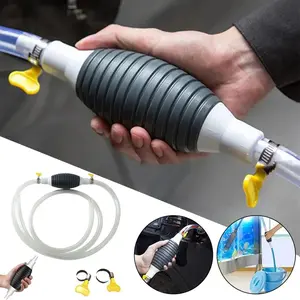 Multifunctional Liquid Vacuum Cleaner Hand Pump, Petrol Pump Transfer Pump, Fuel Pump with Metal Hose Clamp, Leakproof Oil Water Diesel