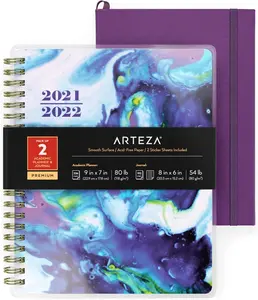 Arteza Academic Planner Bundle, Includes 9 X 7 Inches Planner, 6 X 8 Inches Lined Journal, and 2 Sticker Sheets, Office Supplies and College Essentials for Scheduling and Staying Organized