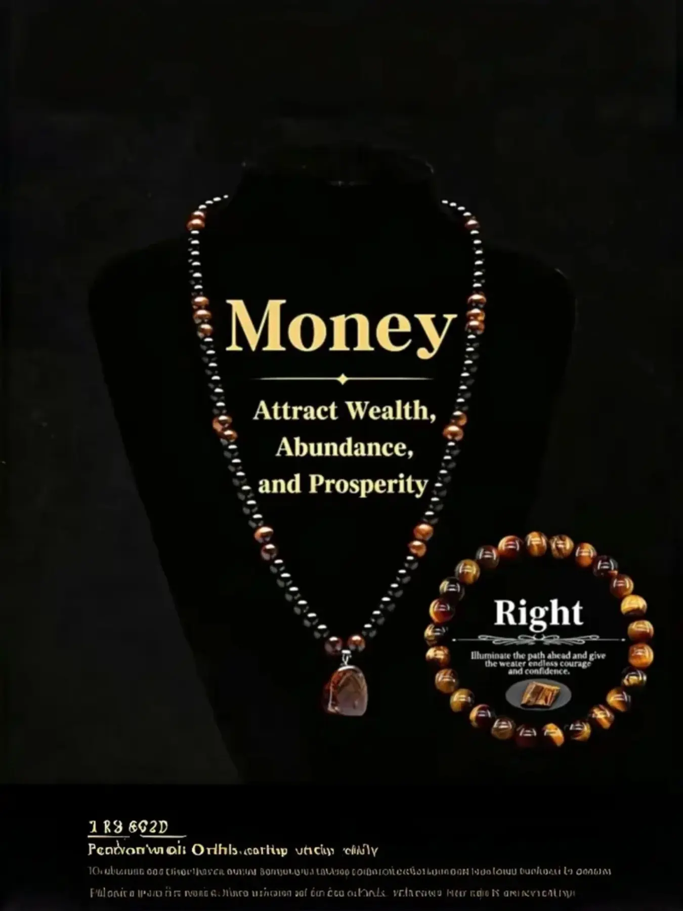 [Buy 1 Get 1 Free] Money Attraction Necklace with Tiger Eye Pendant Healing Crystal Stone, obsidian, Pendant Design, Anniversary, Vacation & Theme Parties Jewelry Charms Abundance Crystal bracelet, Sweater chain, Ideal Gift Jewelry for Men and Women