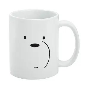 [Made in US] We Bare Bears Ice Bear Ceramic Coffee Mug - Funny Birthday Christmas Gift, White 11oz Mug for Mom, Dad, Friends, Coworkers - Office Use, Office Use