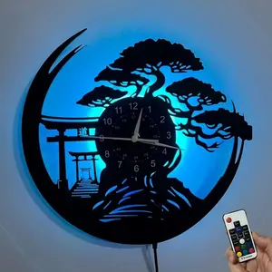 Colorful vinyl wall clock, Creative Decorative Clock, featuring the theme of Bushido Bosatsu, suitable for home decoration, office decoration, hotel decoration, classroom decoration, holiday gifts, birthday gifts, graduation gifts, and tabletop ornaments.