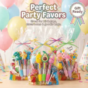 【Graduation gift】100 Pcs 4 in 1 Colored Ballpoint Pen,Portable,Removable Rubber Toppers as Mini Toys,Multicolor Cute Style Stationary for Office School Supplies,Favors for Students, Teachers, Nurse,Everyday Use &Classroom Prizes