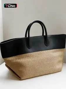 Women's Straw Handbag Large Capacity Rattan Woven Totes Summer Travel Beach Handbag Handmade Top Handle Purs Perfect for Work & Daily Use, Beach Vacation, Outdoor Activities