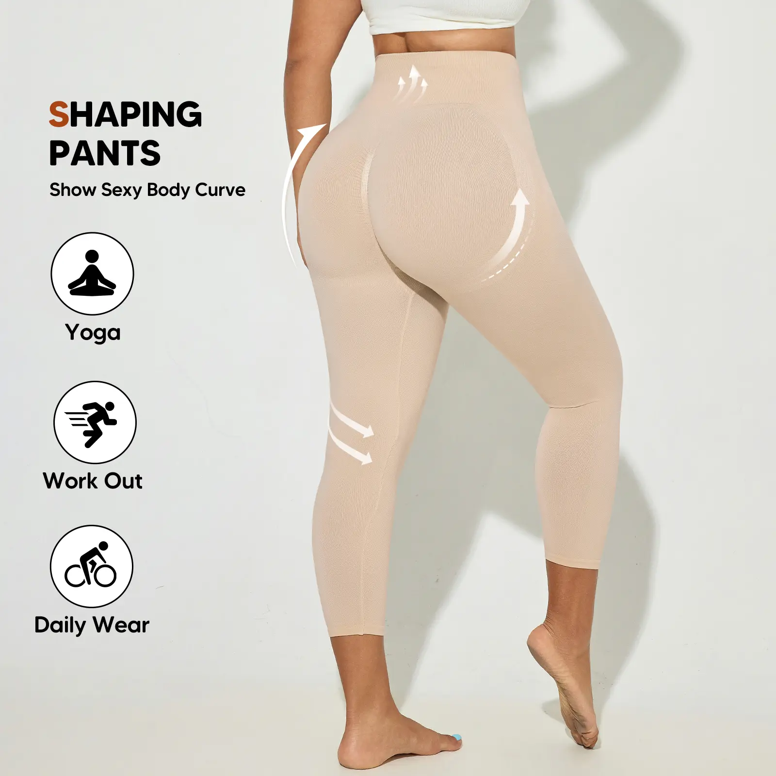 Plus Size Snatched & Seamless Shapewear Leggings - High Waist Tummy Smoothing & BBL Effect Booty Lift - Ultra-Stretch, No-Roll & Squat Proof Yoga Pants for Curvy Queens
