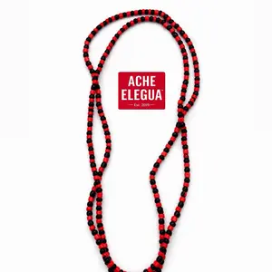Elegua Eleke Necklace HandMade Jewelry - Beautiful Unique Orisha Essence Beaded Accessory