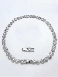 Tennis Chain Necklace, Sparkling Rhinestones Chains, Stylish Choker, Modern Versatile Accessories, Fashion Jewelry for Party, Daily Clothing Decor, Daily Wear Necklace, Trendy All-match Exquisite Jewelry for Birthday Gift