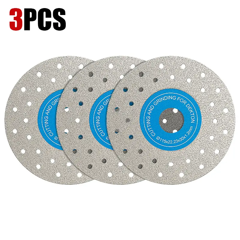 LOZLIN 3PCS 4.5 "Diamond Saw Blade - 45 ° Beveling/Trimming for Tile, Marble, Stone, Ceramics, Angle Grinder Cutting Disc Power Tools Chamfering