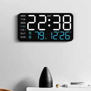 Large Screen Frameless Electronic Clock, Multi-Functional Wall & Stand Display, Digital Watch with Temperature, LED Display Clock, USB Powered Clocks, Gift for Seniors