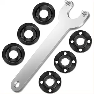 7PCS Angle Grinder Nut Angle Grinder Flange Wrench Kit, 5/8-11 Flange Metal Lock Nut, Compatible with DeWalt, Milwaukee, Makita, Metabo, Bosch, Ryobi, Black & Decker 4.5" 5" Grinder Parts