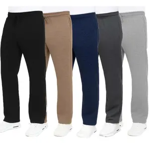 3-Pack Men's Classic Heavyweight Fleece Sweatpants with Open Bottom (S-3XL)