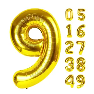 Giant 40" Gold Number 9 Balloon – Jumbo Foil Decor for Milestone Birthdays (9th, 19th, 29th+), Big Party Statement for Anniversary or Engagement