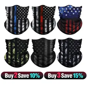 6pcs Spring Warmth Windproof Neck Gaiter Face Mask Men Women, Seamless Bandana Rave Face Cover Scarf Mask, Balaclava, Headband, Head Wrap, Great for biking, fishing, climbing, Ski Mask, construction work, Headwear UV Protection American & Mexican Neck