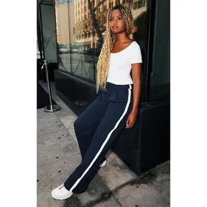 John Galt Women's Navy & White Side Stripe Anastasia Sweatpants