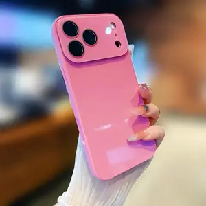【Silky Skin-Like Touch】phone case Candy Macaron Series – Skin-Feel Crystal Clear Case for iPhone 17, 16, 15, 14, 13 Pro Max – Soft TPU Bumper + Hard PC Back – Full Lens Coverage – Cute, Minimalist, Pink & White Silky Smooth Pastel Cover