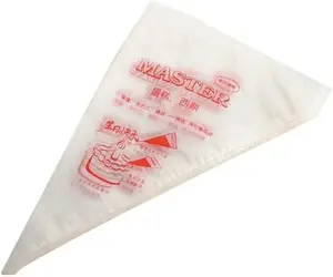 MASTER Brand Large 15''x13.7''x9.4'' Disposable Cream Pastry Bags for Baking Supplies - 100 Pack of Clear Plastic Icing Bags for Cake Decorating & Cupcake Decorating Tools