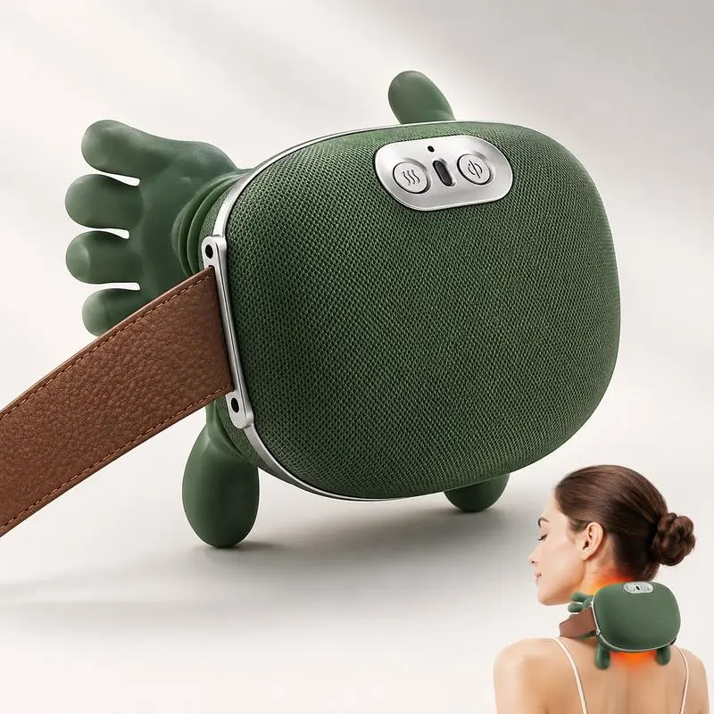 4D Neck and Shoulder Heat Massager, Wireless Portable Neck Massager, Relieves Muscle Pain, Simulates Deep Tissue Massage of Human Hand, Ideal Gift.