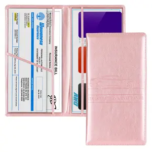 Car Registration and Insurance Card Holder, Magnetic Closure Durable Vehicle Organizer, Essential Car Document Wallet and Car Accessory for Women and Men