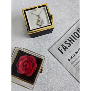 To My Daughter My Little Star Rotating Necklace Gift Set for Birthday Graduation Rose Jewelry Box Keepsake with Elegant Packaging