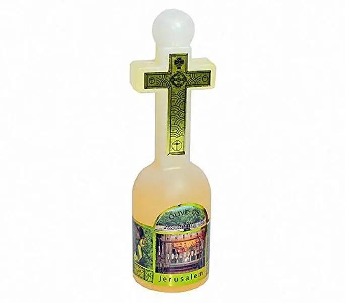 Holy land Anointing oil scented with Myrrh cross shaped bottle from Jerusalem