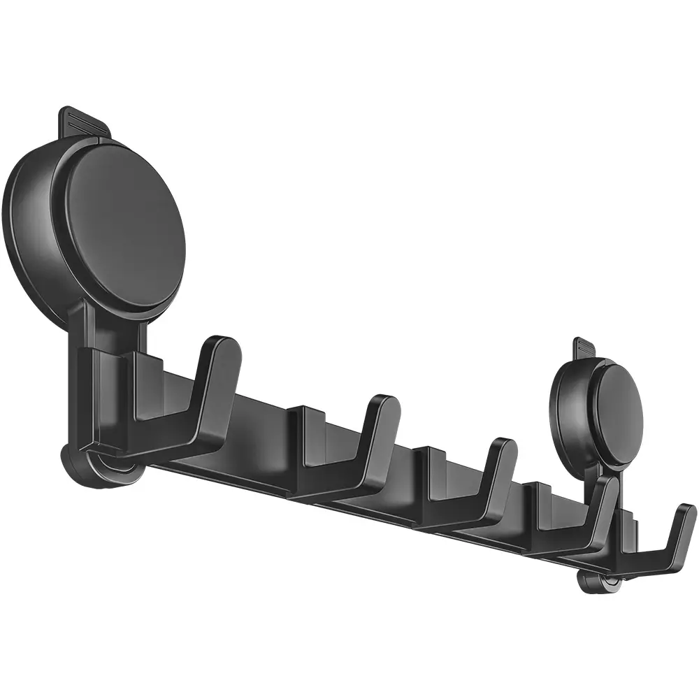 Aluminium Suction Cup Rear Door Hanging Hook - No-Punching Easy-Install Adhesive, Strong Load-Bearing Bar Hook for Bathroom Storage Organization, 1-Press Adjustable Clothes Rack (Smooth Surfaces Only)