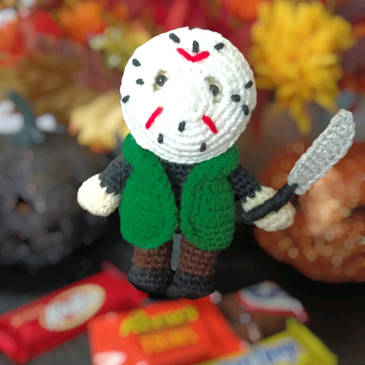 Jason Inspired Crocheted Collectible Doll - Perfect for Fans of Friday the 13th