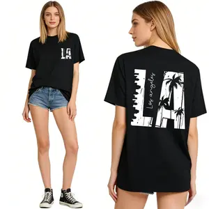 Winter outfits Men's Vintage Palm Tree Graphic T-Shirt - 230GSM Heavy Washed Cotton Short Sleeve Shirt,