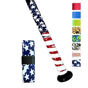 Polymer Bat Grip Tape for Baseball/Softball | 1.10 MM Precut Baseball Bat Grip Replacement | Red, White, Blue American Flag