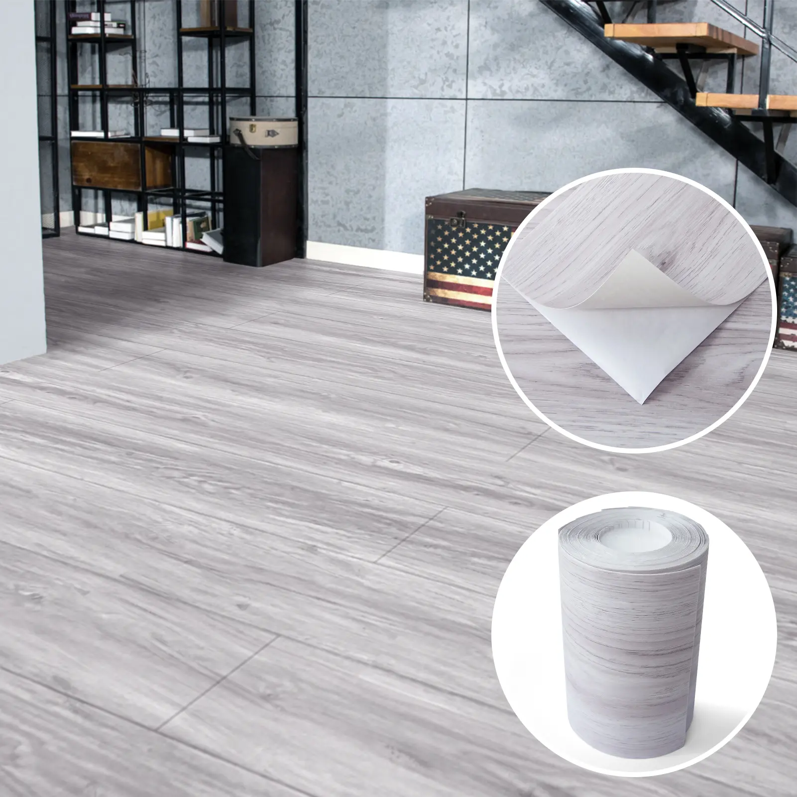Art3d Peel and Stick Floor Tile,Wood Grain Vinyl Flooring Roll Scratch Resistant Surface Elegant for Kitchen Bathroom Bedroom Living Room Upgrade
