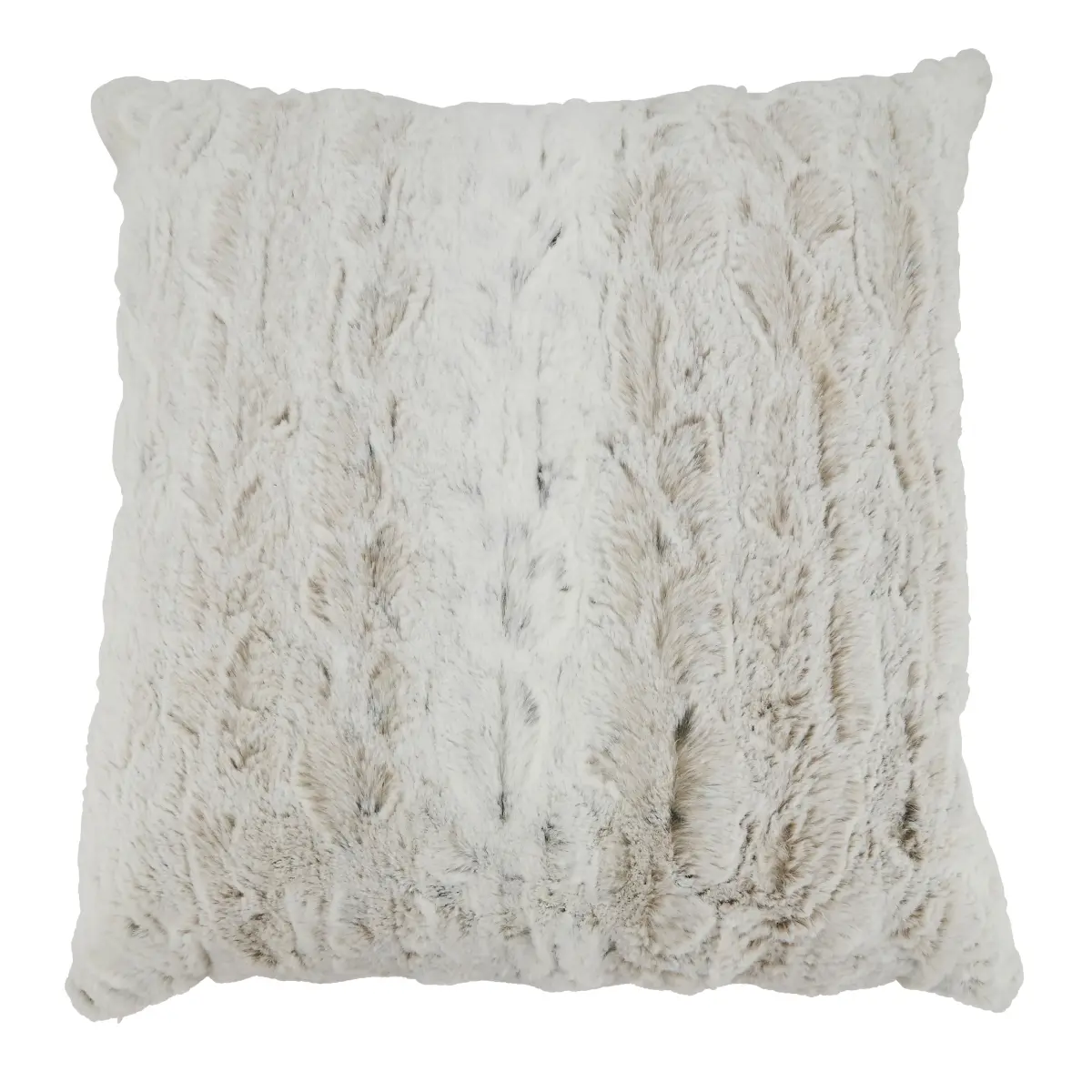 212 MAIN 20 in. Square Faux Fur Home Decorative Cushion - Poly-Filled, Snuggly Natural Throw Pillow