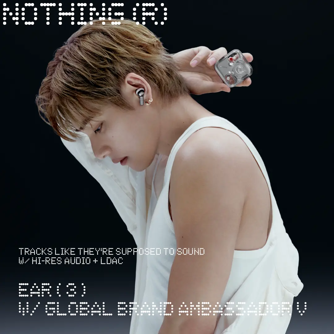 Nothing Ear (3) Wireless Earbuds Headset - Global Brand Ambassador V, 95dB Super Dual MEMS Beamforming Mics, Adaptive Noise Cancellation, Hi-Res LDAC Audio, 12mm Driver, IP54 Splash Proof, Voice Control, Charging Support, 8-Band EQ, Bluetooth Connectivity
