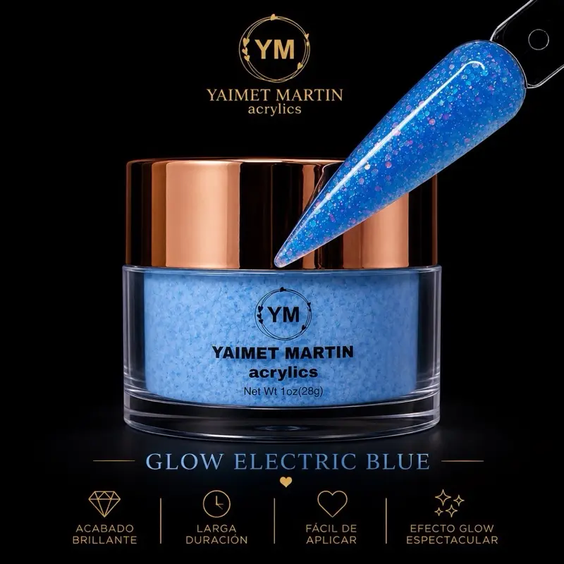 Glow Electric Blue-Glow in The Dark Acrylic Powder (1oz)