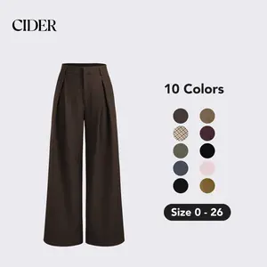 Cider Mid Rise Straight Leg Pleated Trouser Cider Mid Rise Straight Leg Pleated Trouser