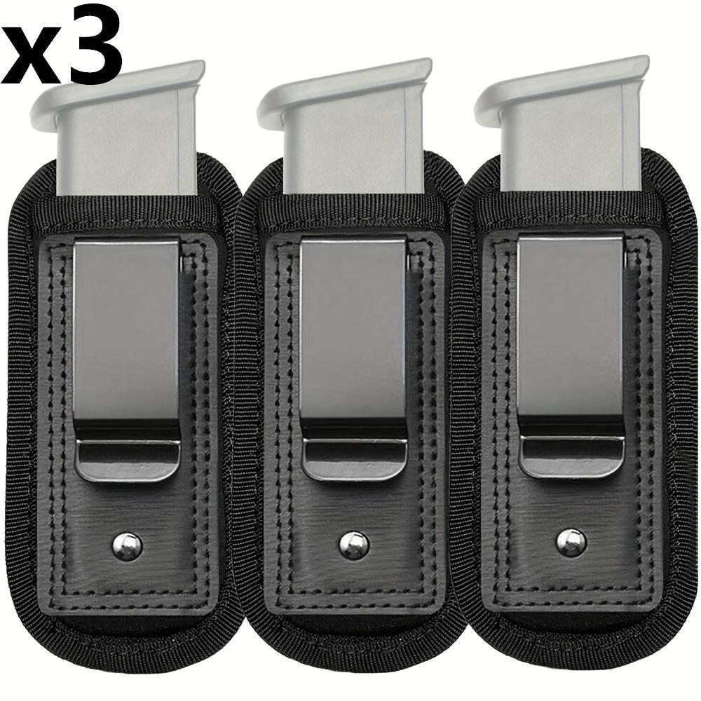 3-Pack leg Magazine Holster - Universal 9mm/.40 Cal Mag Pouch with Metal Belt Clip, Durable Nylon Mag Carrier for Concealed Carry & EDC