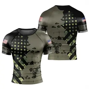 Veteran Military Parachutist Rash Guard for Men, Military-Inspired Activewear, Perfect for Outdoor Sports, Training, Fitness