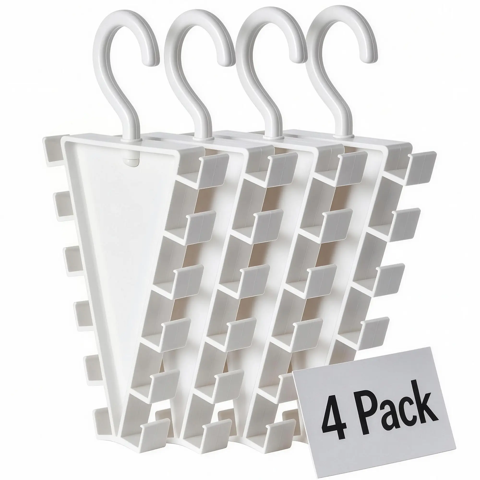 12-Hook Space Saving Closet Hanger, V-Shape Multi Hook Organizer, V-Shape Saves 50% Space, 12 Sturdy Hooks, Open Easy-Access Design, Fits Hats Belts Scarves Handbags, Durable Lightweight Plastic
